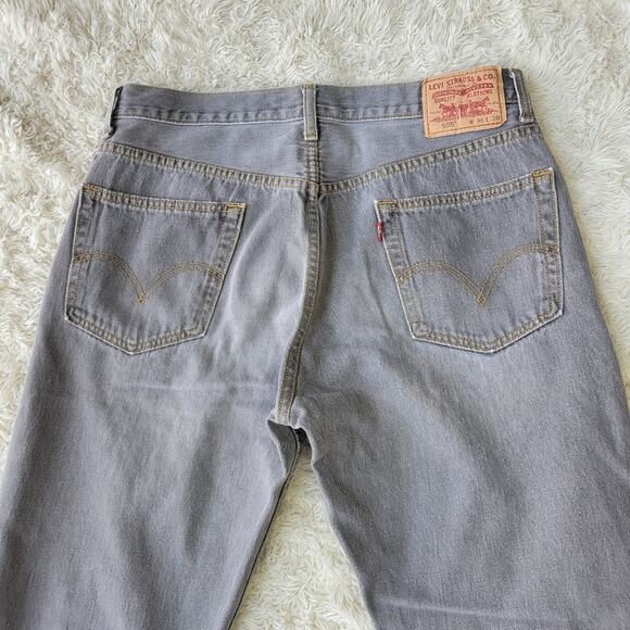 Levis 505 Regular Fit Denim Men's Jeans Gray 34/36 Short - Picture 2 of 6